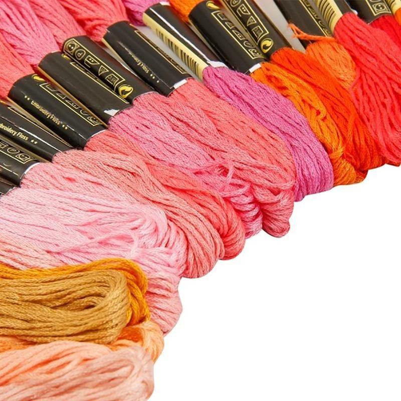 24/36/50/100/200PCS Cross Stitch Embroidery Thread 8m DIY Cotton Thread - MRSLM