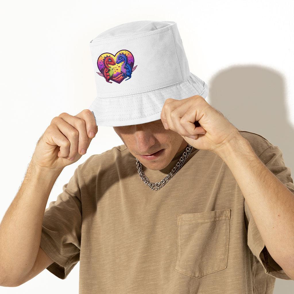 Dinosaurs in Love Bucket Hat - Art Hat - Unique Bucket Hat - MRSLM