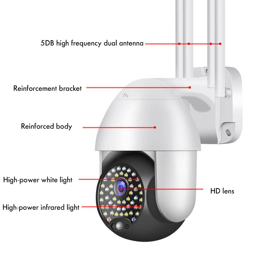 1080P HD IP CCTV Camera Surveillance Outdoor Wi-Fi PTZ 5MP 50LED Security IR Camera - MRSLM