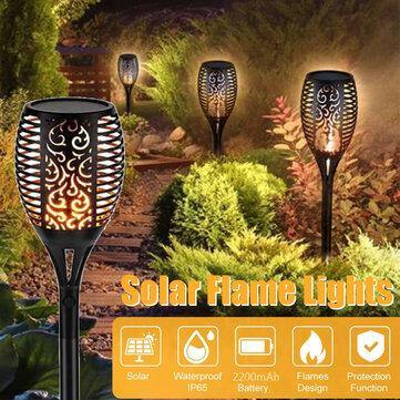 12/33/51/96LED Solar Light Outdoor Waterproof Flashing Flame Lawn Lamp for Garden Camping - MRSLM