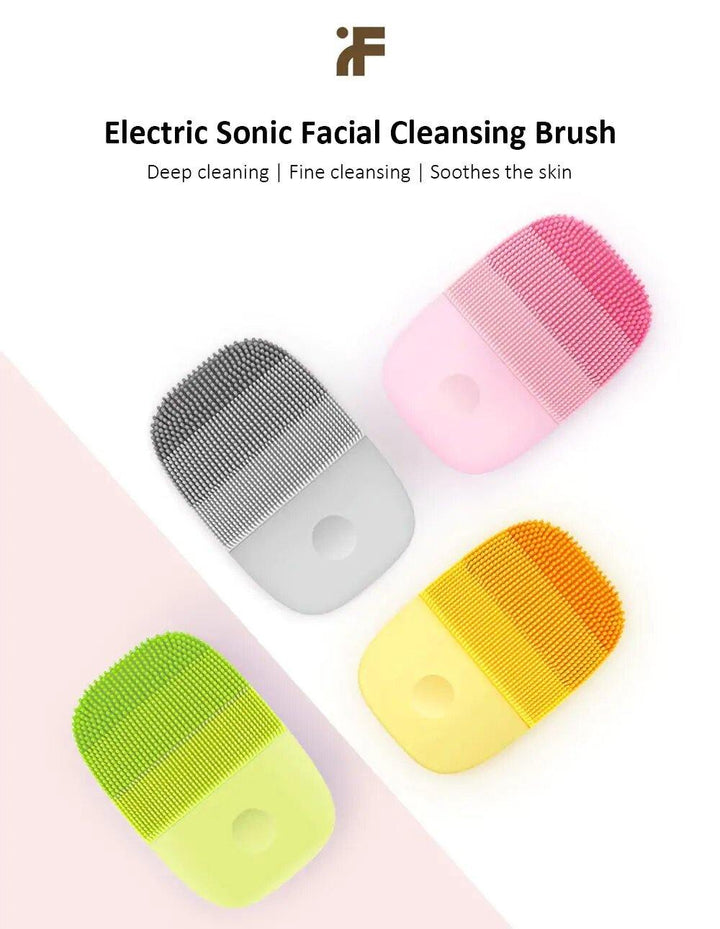 inFace Electric Deep Facial Cleaning Massage Brush Sonic Face Washing IPX7 Waterproof Silicone Face Cleanser - MRSLM