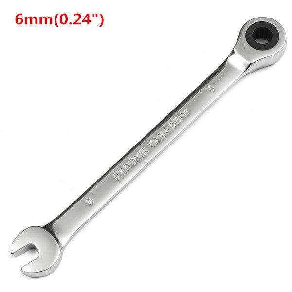Raitool™ HT01 Chrome Vanadium Steel Metric Ratchet Spanner Gear Wrench Fixed Head 6-32mm - MRSLM