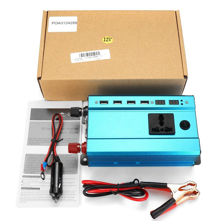 1000W/500W 4USB Interface Solar Power Inverter 12V/24V DC to 220V AC Converter Charger - MRSLM