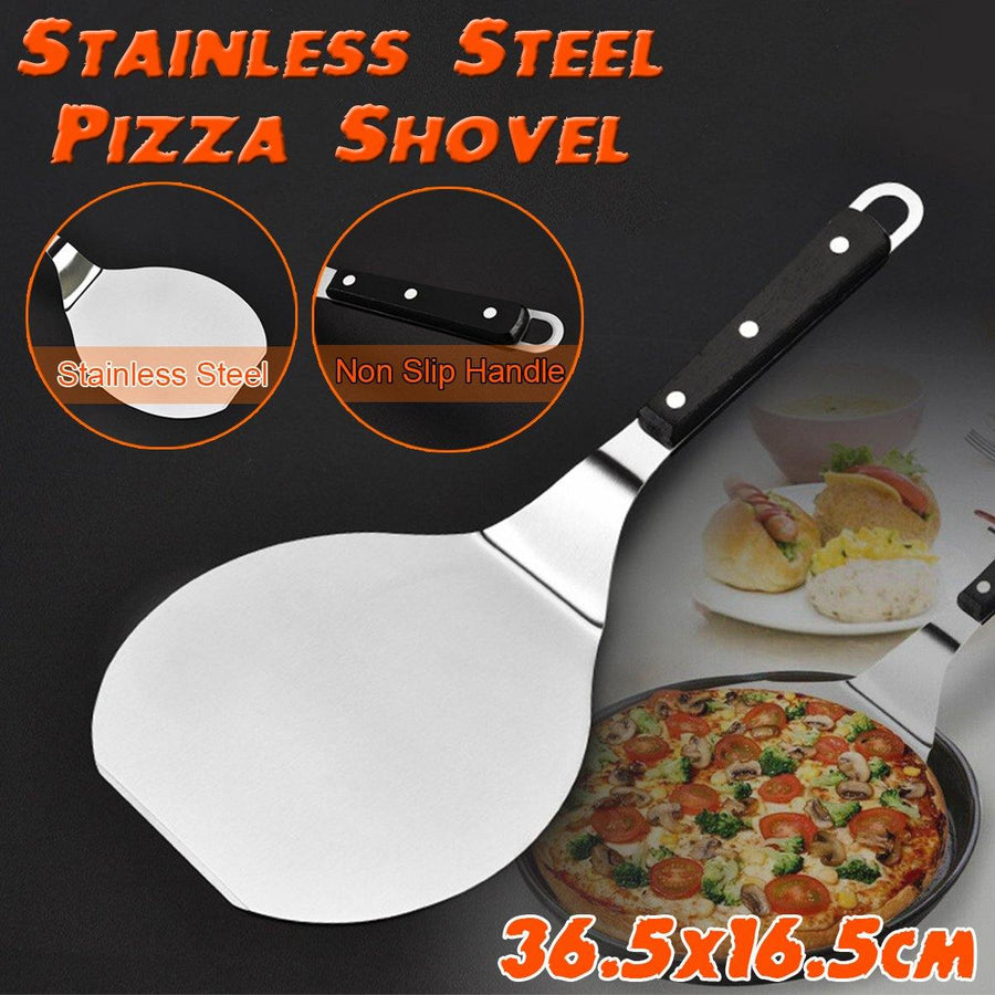 14'' Stainless Steel Pizza Frying Peel Lifter Shovel Spatula Paddle Bake Tray - MRSLM