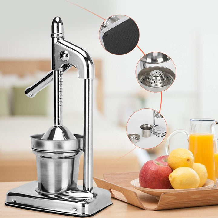 Hand Press Orange Fruit Citrus Juicer Extractor Lemon Squeezer Kitchen Tool (Silver) - MRSLM