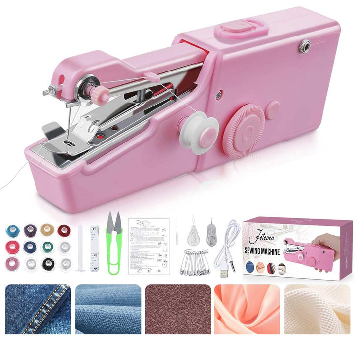 Mini Cordless Sewing Machine Portable Handheld Stitch Machine Household Clothes Silk Wool Fabrics Sewing Machine - MRSLM