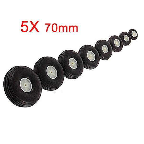 5X 70MM Rubber Wheel For RC Airplane And DIY Robot Tires - MRSLM