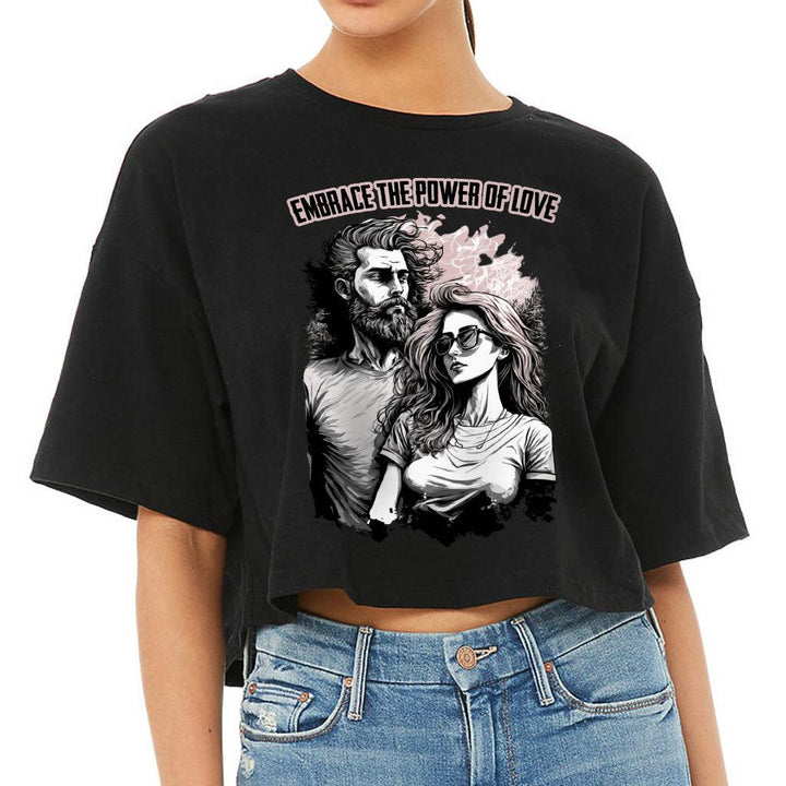 Embrace the Power Of Love Women's Crop Tee Shirt - Graphic Cropped T-Shirt - Unique Crop Top - MRSLM