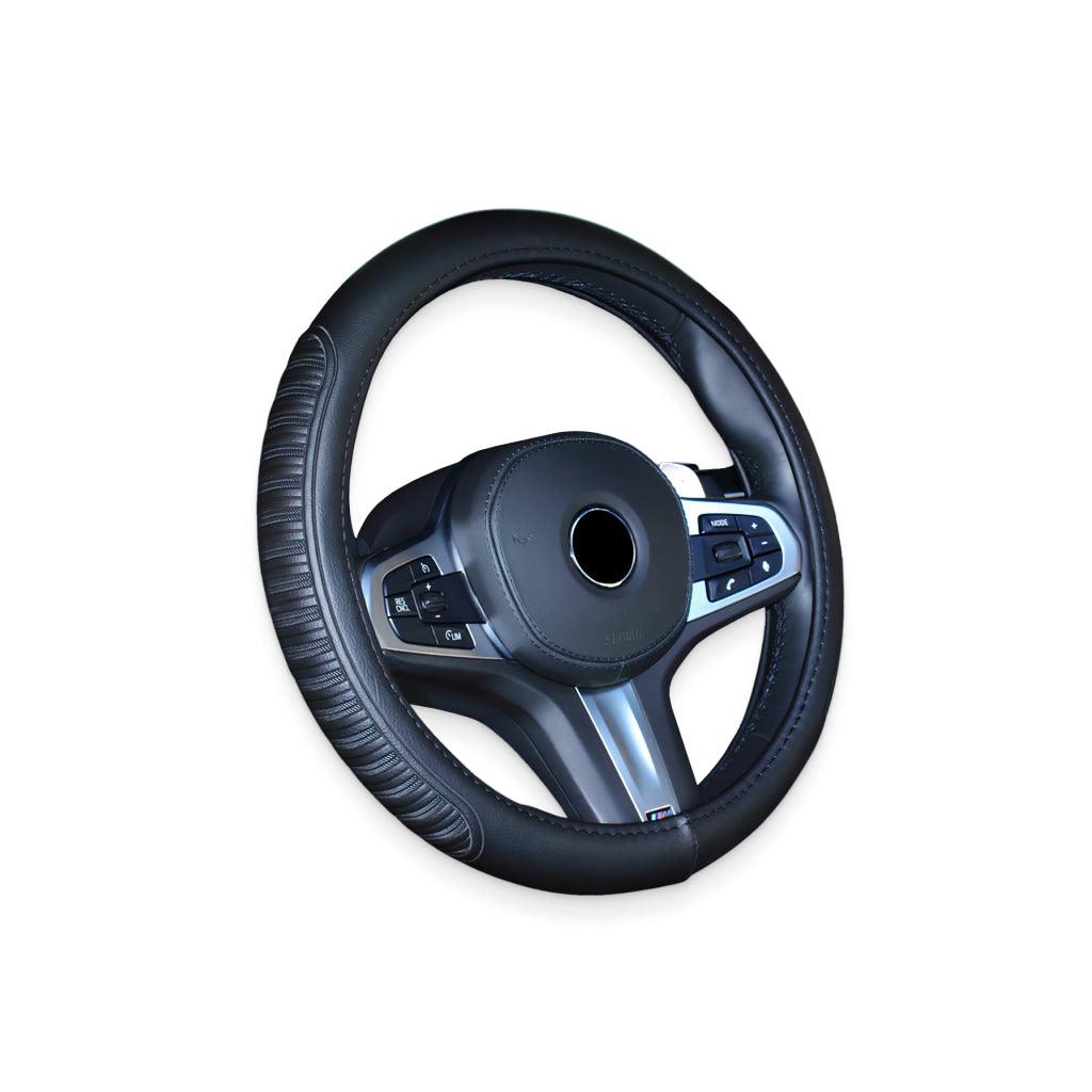 Black Stitched Steering Wheel Cover - MRSLM