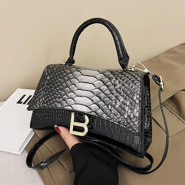 Women's Snake Pattern B Word Handbag - MRSLM