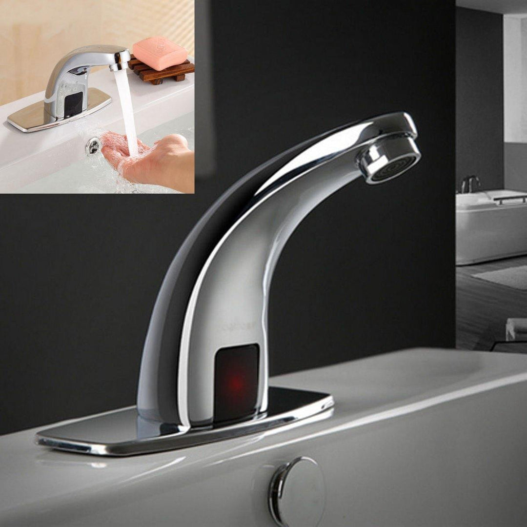 Bathroom Sink Mixers Sensor Tap Chrome Brass Automatic Hands Free Infrared Basin Faucet - MRSLM