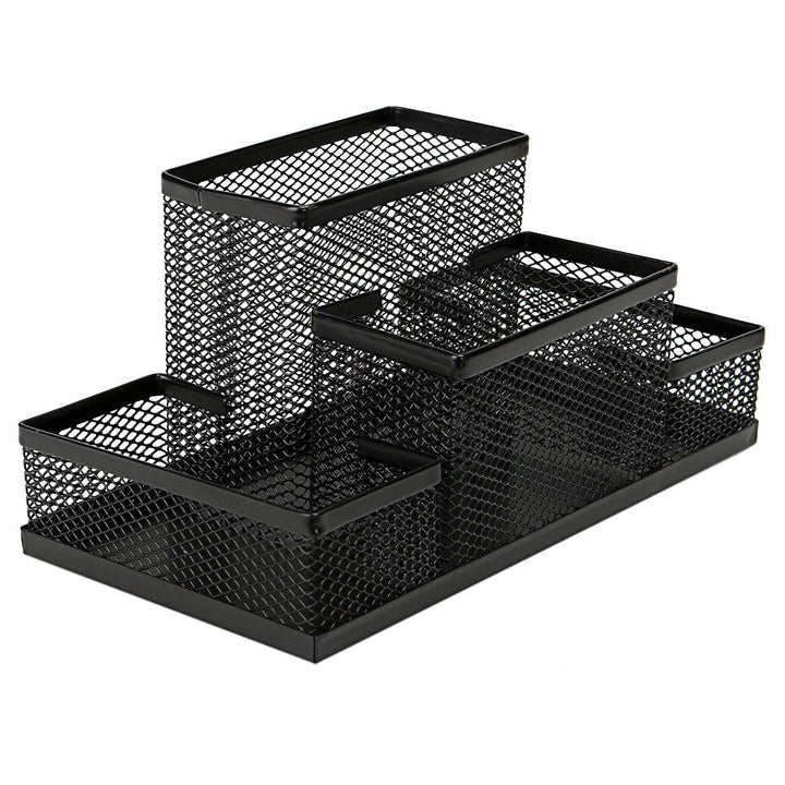 Black Mesh Style Pen Pencil Ruler Holder Desk Office Storage Box Stationery Container Box Office School Supplies - MRSLM