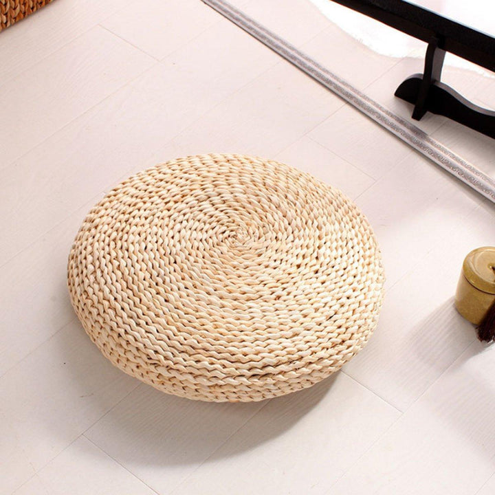 Round Weave Handmade Cushion Pillow Floor Yoga Seat Mat Tatami - MRSLM