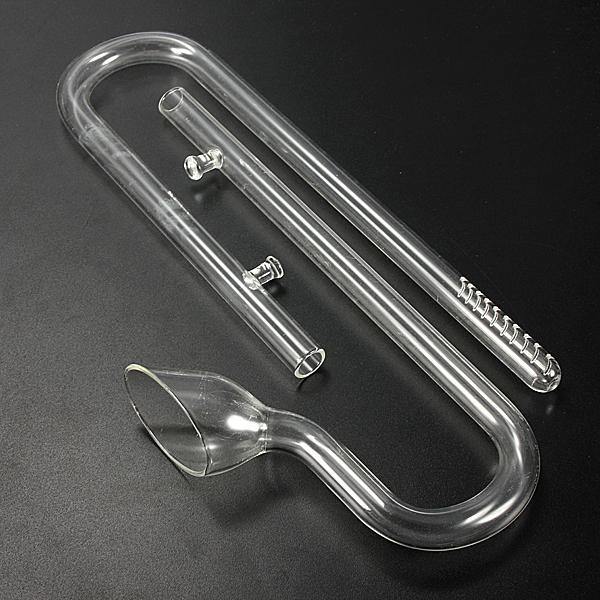 Aquarium Glass Lily Breather Pipes Inflow & Outflow 13mm for 12/13mm Tube + 2 Suction Cups - MRSLM