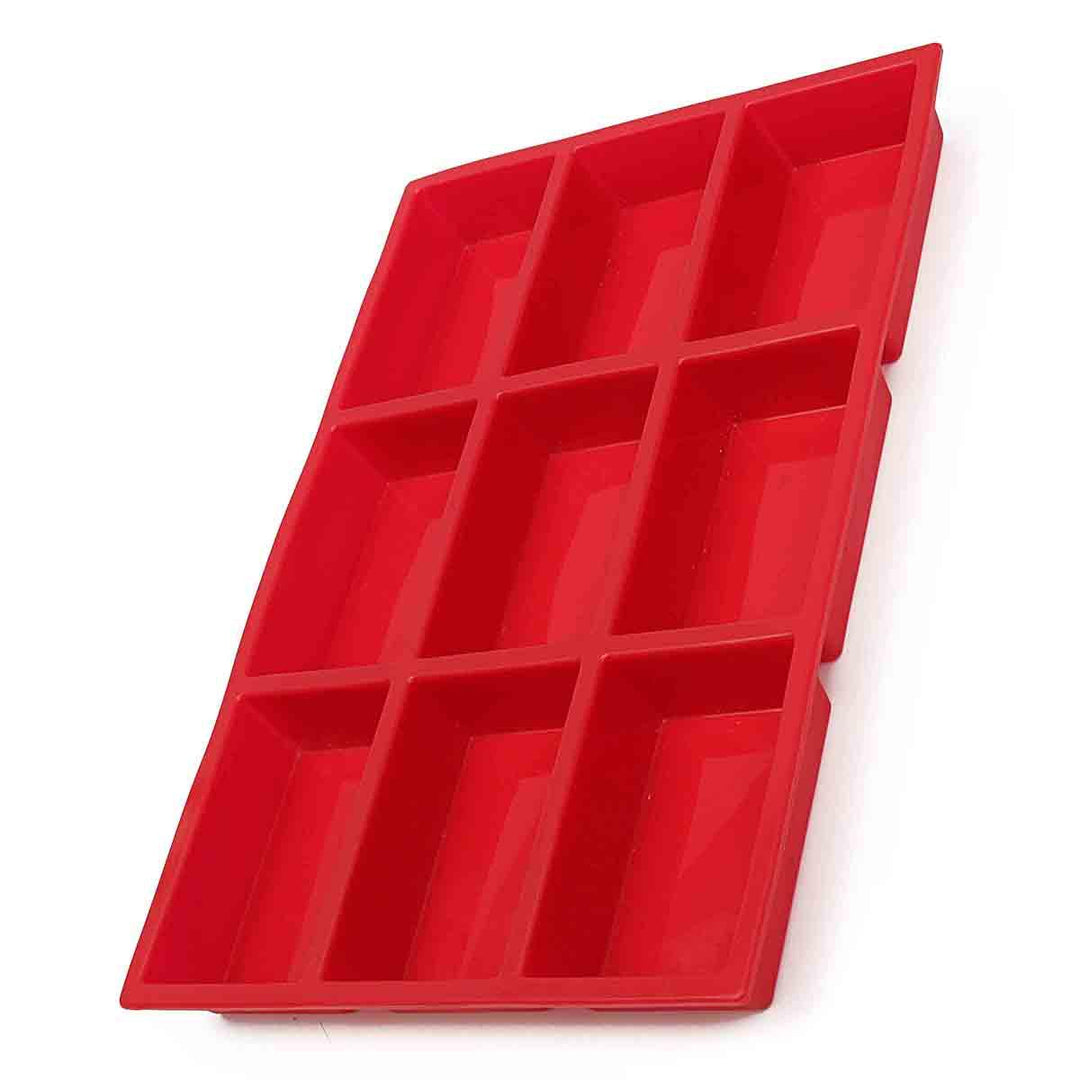 9 Cavity Rectangle Silicone Bread Cupcake Mould DIY Chocolate Soap Bakeware Tray - MRSLM