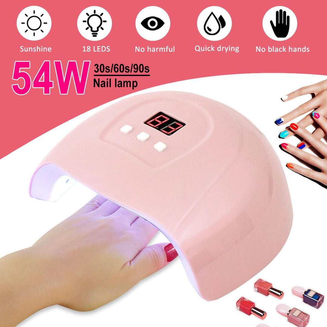 Nail Dryer 30W UV LED Lamp Nail Lamp For Curing All Gels Builder Polish Varnish Manicure Salon Nail Art Tools (Pink) - MRSLM