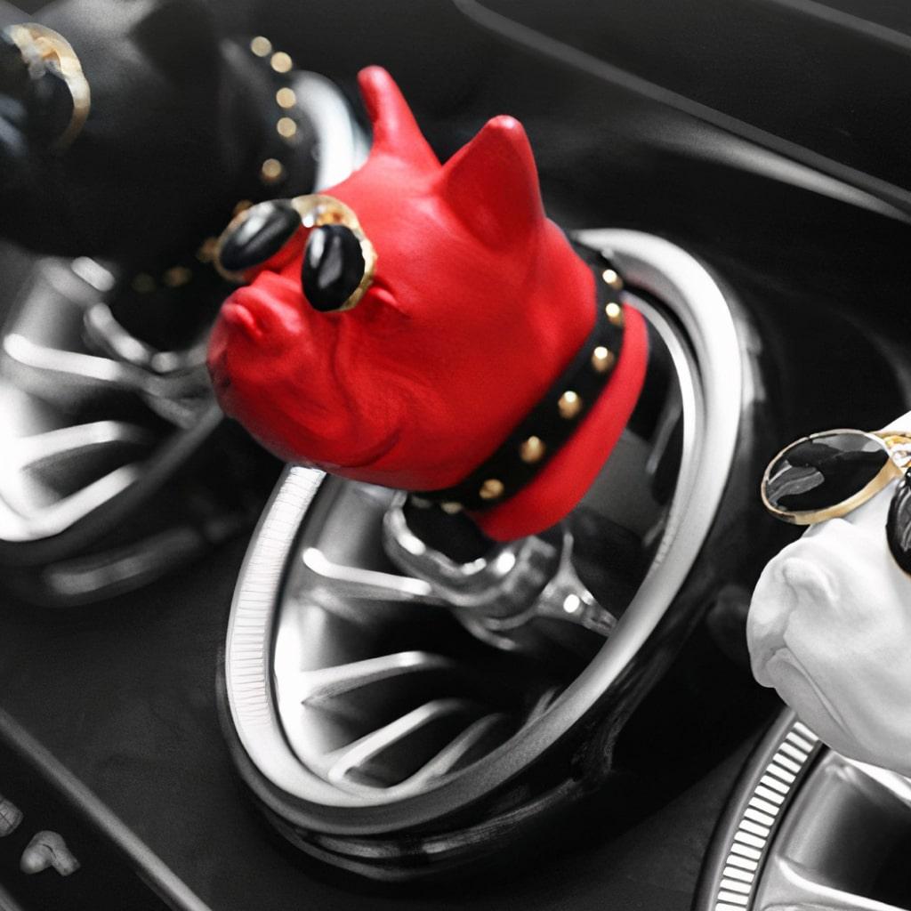 Red Painted Bulldog Car Air Freshener - MRSLM