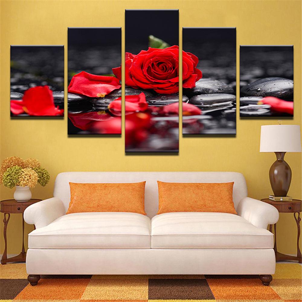 5 Panels Unframed Modern Canvas Art Oil Painting Picture Room Wall Art Pictures Home Wall Decoration Supplies - MRSLM