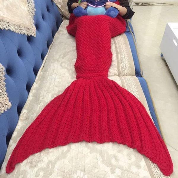 Honana WX-37 180x90cm Knitting Mermaid Tail Blanket Home Office Acrylic Fibers Warm Soft Sleep Bag - MRSLM