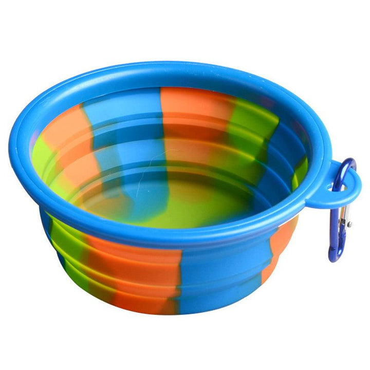 Folding Silicone Pet Bowl Portable Dog Food Drinking Water Feeding Supplies Outdoor Bowl - MRSLM