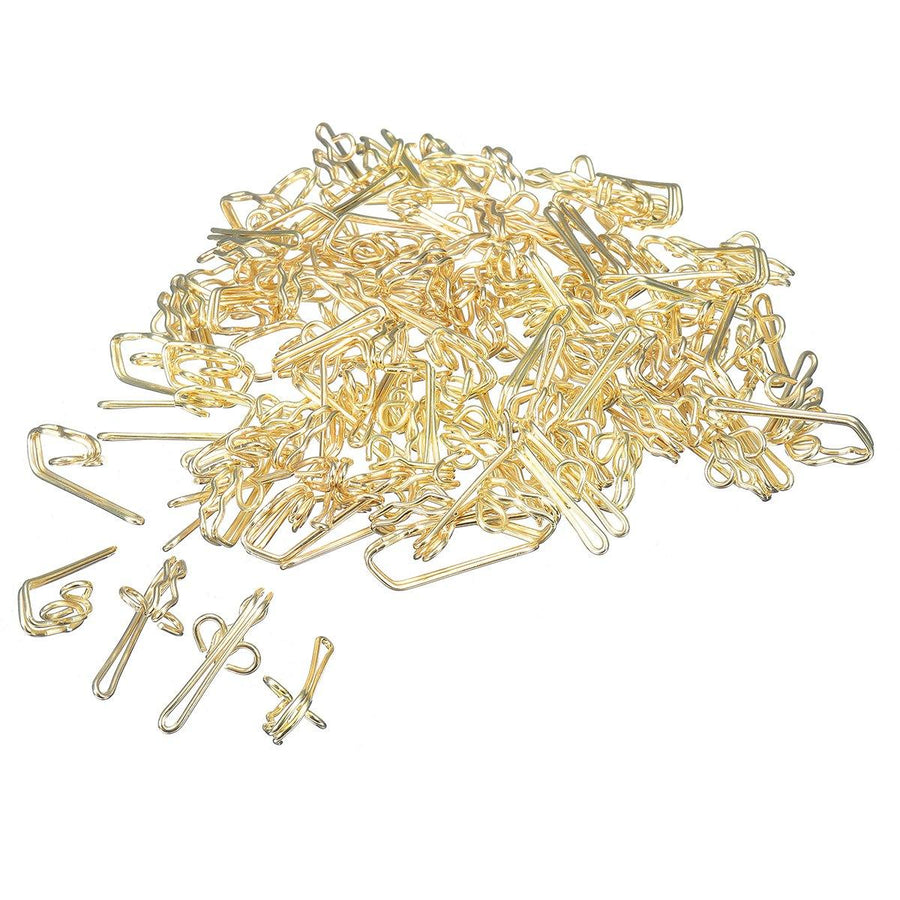 100pcs Gold/Silver Curtain Hooks Metal 28mm for Pencil Pleat Tapes Curtains Hook - MRSLM