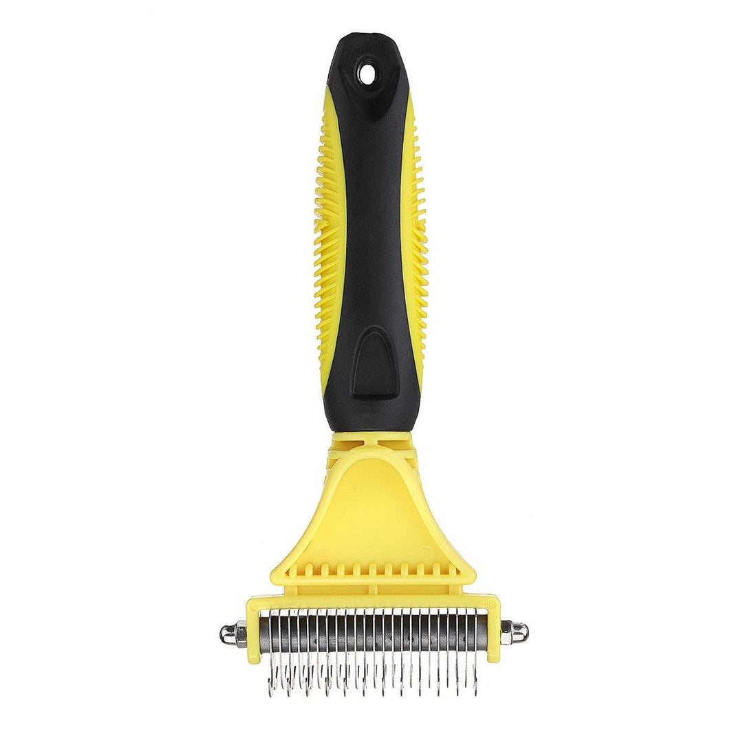 Double Sides Pet Dog Fur Brush Comb Dog Cat Grooming Deshedding Trimmer Tool Pet Rake 12/23 Blades - MRSLM