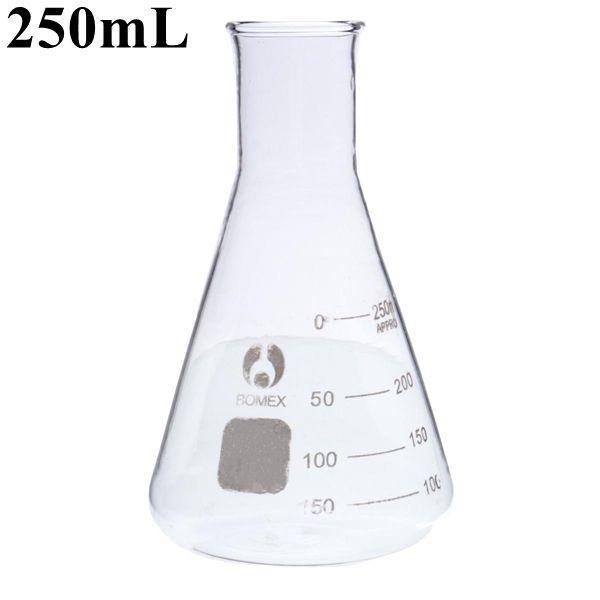 250ml Graduated Narrow Mouth Glass Erlenmeyer Flask Conical Flask 29/40 Ground Joints - MRSLM