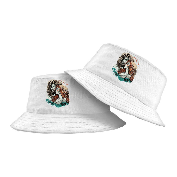 Romantic Bucket Hat - Love Couple Hat - Printed Bucket Hat - MRSLM