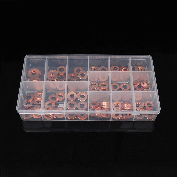 150pcs Copper Diesel Injector Washer Seal Assortment Set Fuel Injector Seal Ring - MRSLM