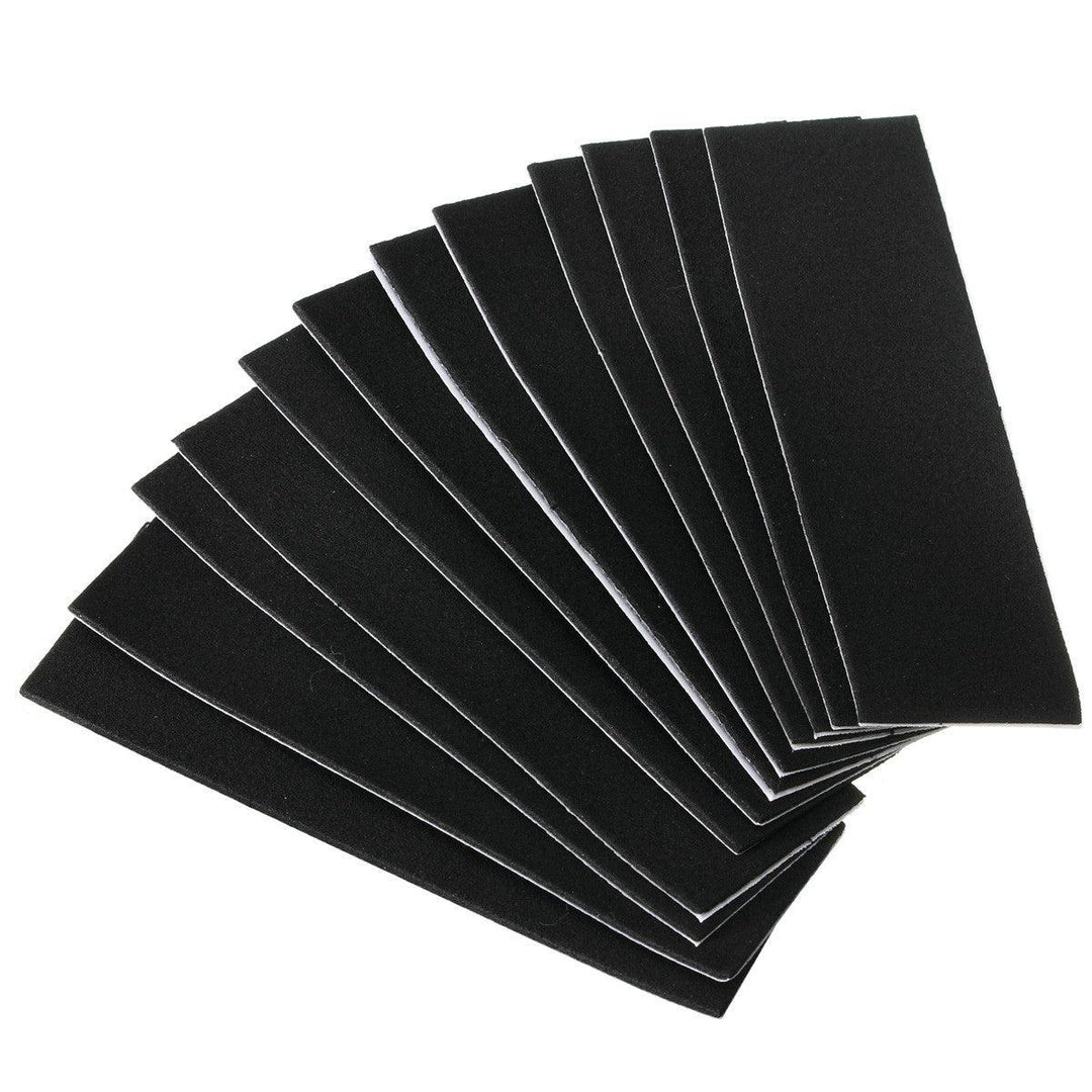 12Pcs 110mm x 35mm Black Wooden Fingerboard Skateboard Foam Grip Tape Stickers - MRSLM