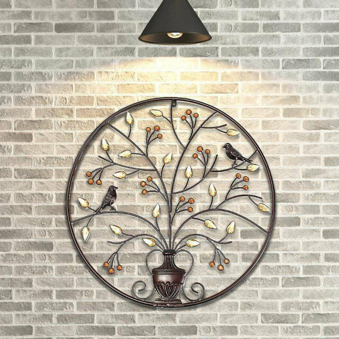 Brown Tree of Life Wall Hanging Art Picture Metal Iron Sculpture BIG 62cm Wall Decorative Art Kit Garden Home Office Decors - MRSLM