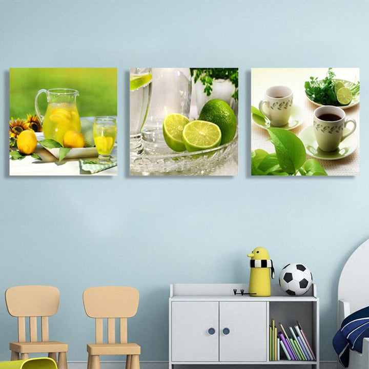 3Pcs Fruit Canvas Print Paintings Wall Decorative Print Art Pictures Frameless Wall Hanging Decorations for Home Office - MRSLM