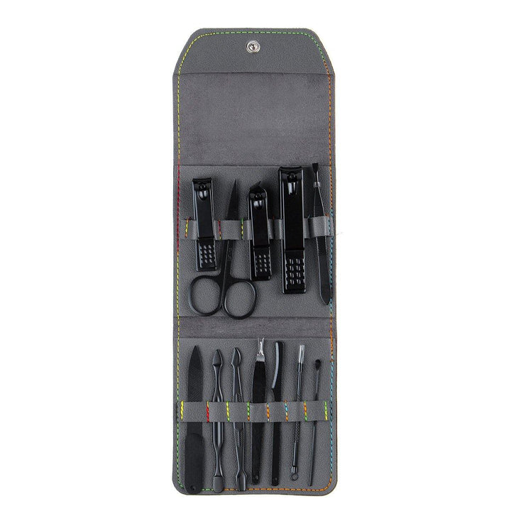 12PCS Stainless Steel Pedicure Nail Clipper Set Professional Manicure Beauty Tools Kit Cuticle Eagle Hook Tweezer - MRSLM