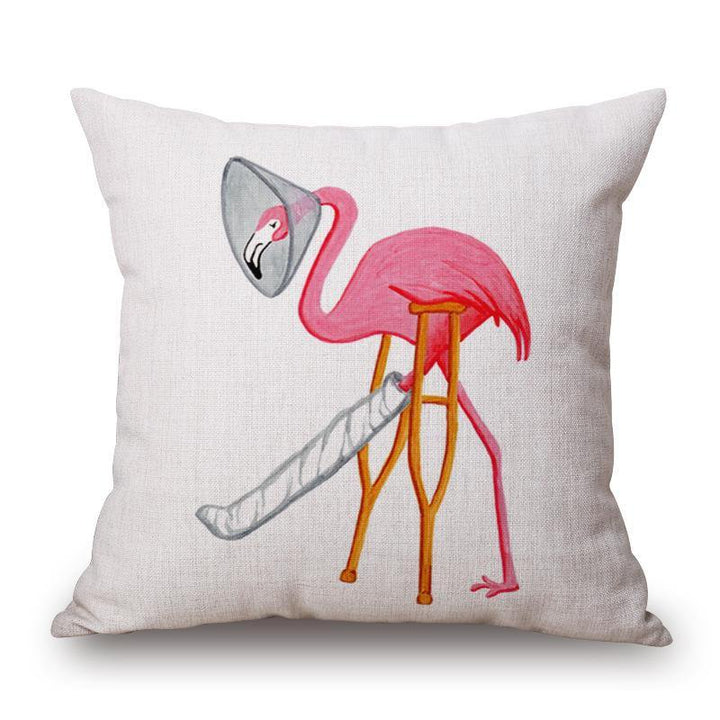 Honana WX-D2 45x45cm Vintage Flamingos Cotton Linen Throw Pillow Case Christmas Waist Cushion Cover - MRSLM