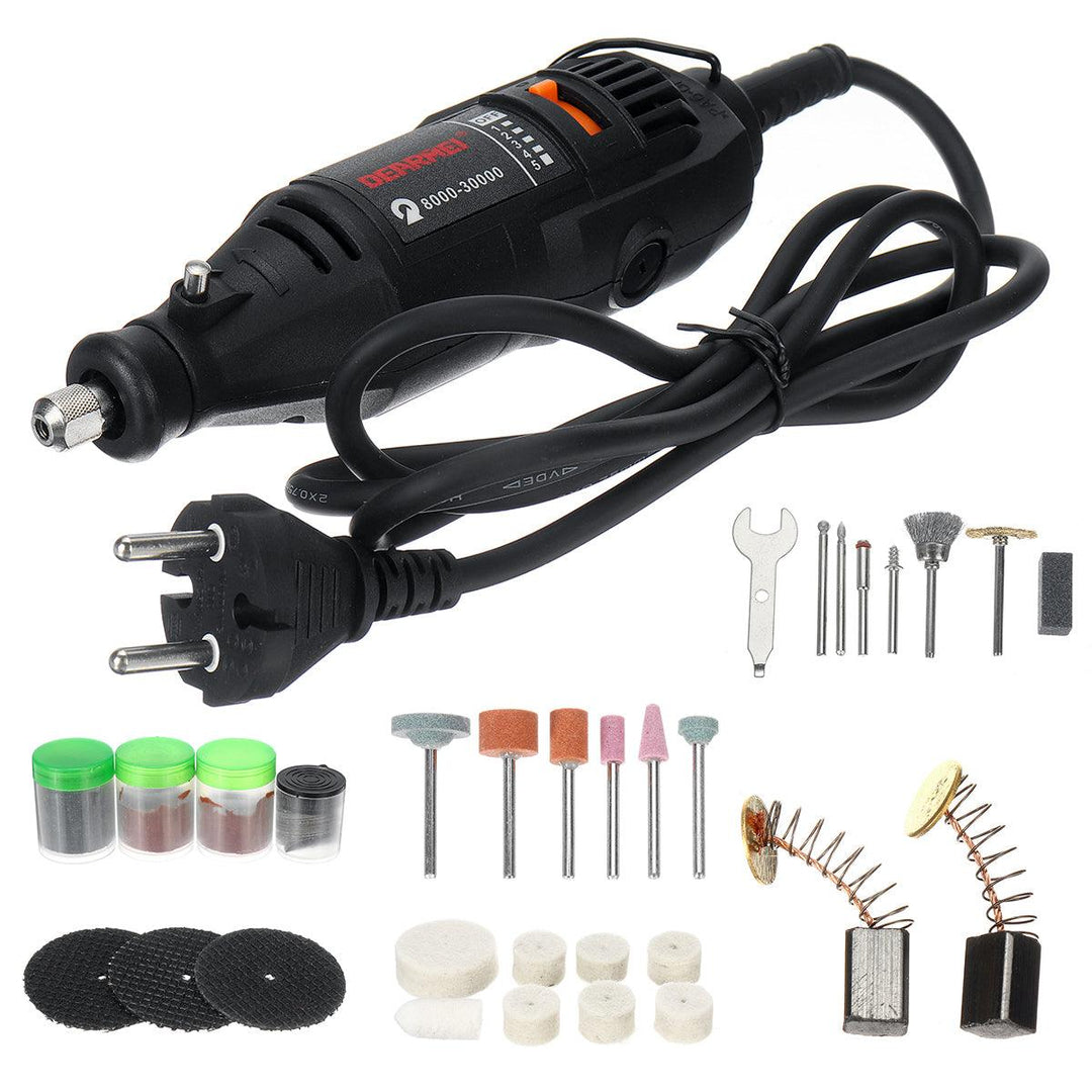 AC 220V/110V 180W Electric Rotary Tool Power Drills Grinder Engraver Polisher DIY Tool Micro Electric Drill Set With Accessories - MRSLM