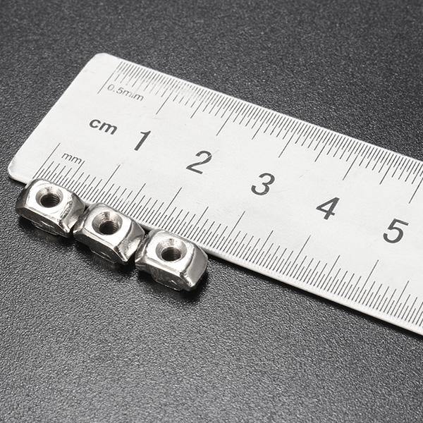 Drillpro 50pcs M3 T Sliding Nut Zinc Plated Carbon Steel T Sliding Nut for 2020 Aluminum Profile - MRSLM