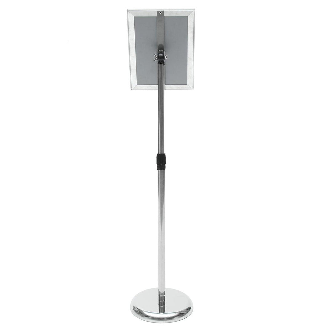 Adjustable A4 Metal Display Pedestal Sign Floor Holder Stand Poster Silver HQ - MRSLM