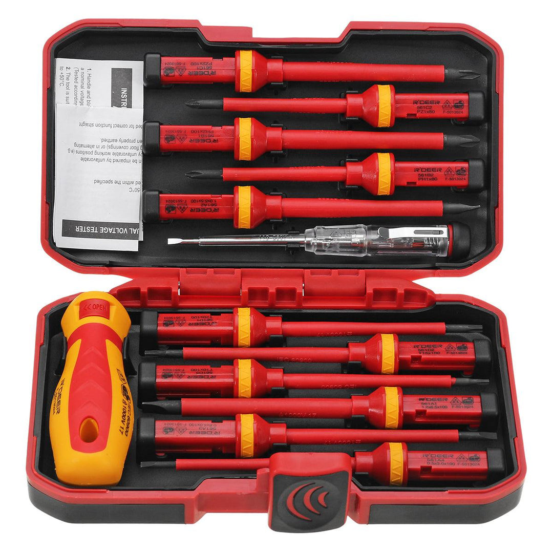 13Pcs 1000V Electronic Insulated Screwdriver Set Phillips Slotted Torx CR-V Screwdriver Hand Tools - MRSLM