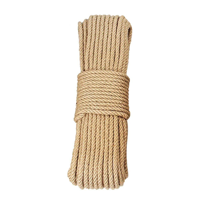 3m/10m/20m/50m Khaki Jute Rope for Decorations Garden Weddings Water Pipe Staircase Handrail Vase - MRSLM