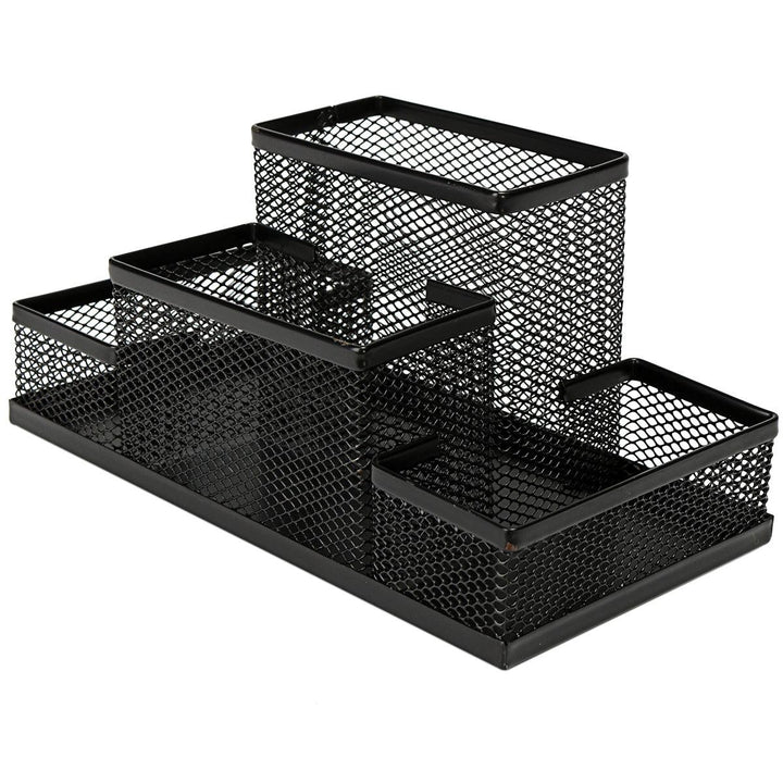 Black Mesh Style Pen Pencil Ruler Holder Desk Office Storage Box Stationery Container Box Office School Supplies - MRSLM