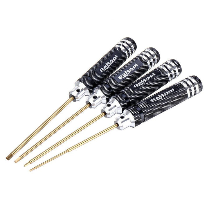 Raitool 1.5/2.0/2.5/3.0MM Hex Screwdriver 4Pcs Titanium Plating Screwdriver Hexagonal Screw Driver Repair Tool - MRSLM