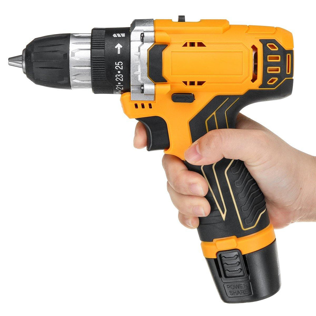 12/18/21V 25+1 Torque 2 Speed Cordless Electric Drill Screwdriver W/ LED Light - MRSLM