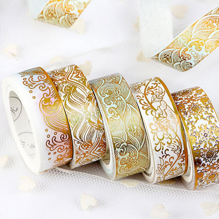 15mmx5m Washi Tape Roll Hot Stamping Craft Stickers Scrapbooking Decorations - MRSLM