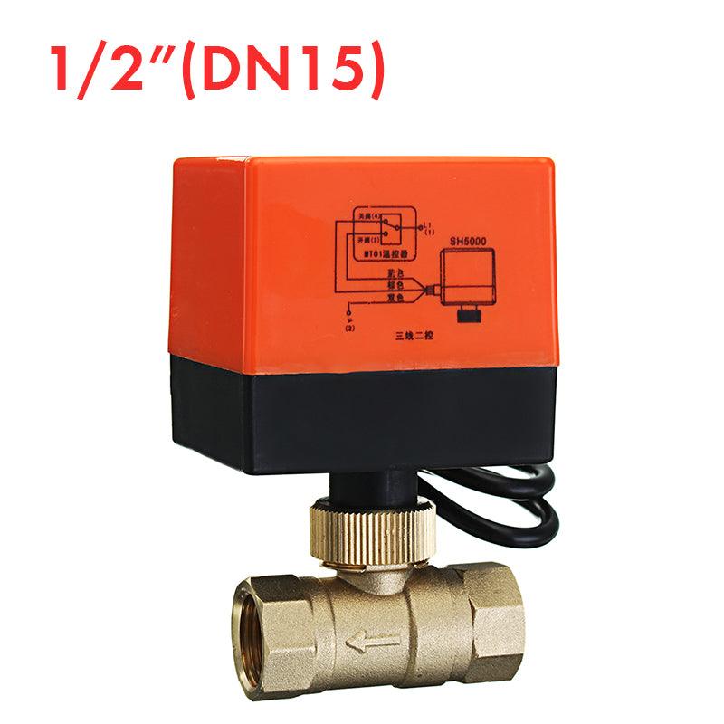 TMOK TK260 1/2" 3/4" 1" 1-1/4" Motorized Electric Brass Ball Valves 3 Wire AC 220V Full Port Valve - MRSLM