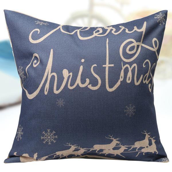 Christmas Letters Throw Pillow Case Square Sofa Office Cushion Cover Home Decor - MRSLM