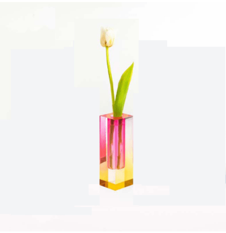 Creative Simple Acrylic Vase Square Column Glass Bubble - MRSLM