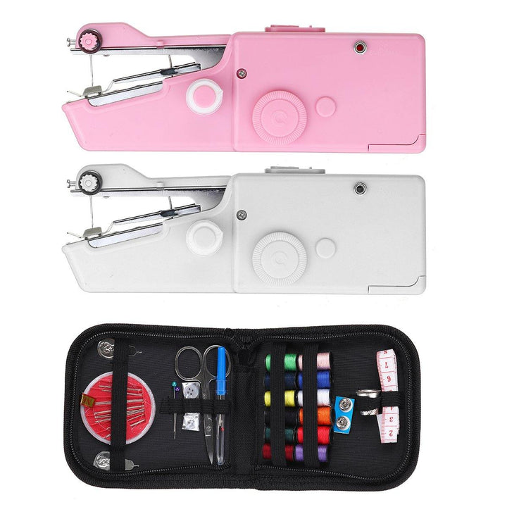 Portable Mini Handheld Cordless Sewing Machine Stitching Home Clothes + Tools Kit - MRSLM