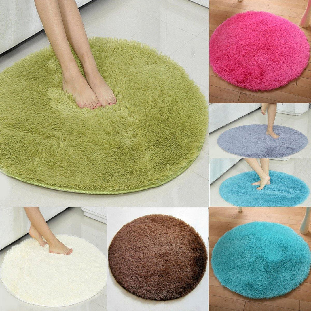 Round Fluffy Rugs Anti-Skid Shaggy Area Floor Yoga Mats - MRSLM