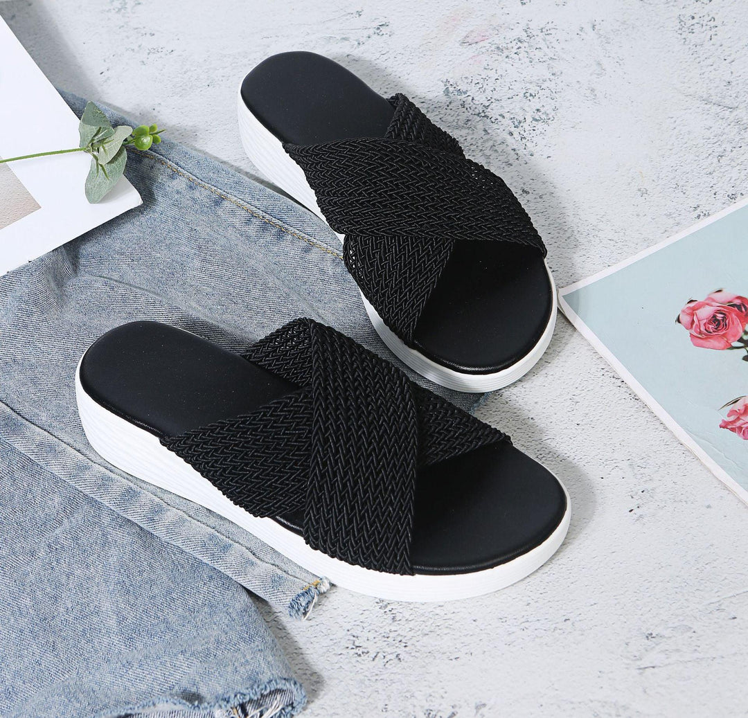 Women's Round Head Platform Sandals And Slippers - MRSLM