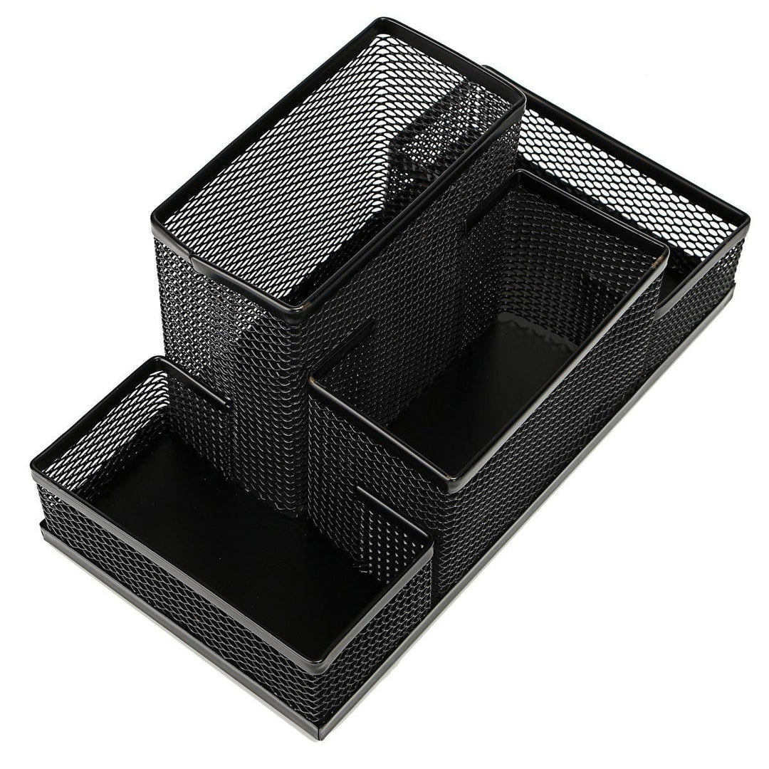 Black Mesh Style Pen Pencil Ruler Holder Desk Office Storage Box Stationery Container Box Office School Supplies - MRSLM